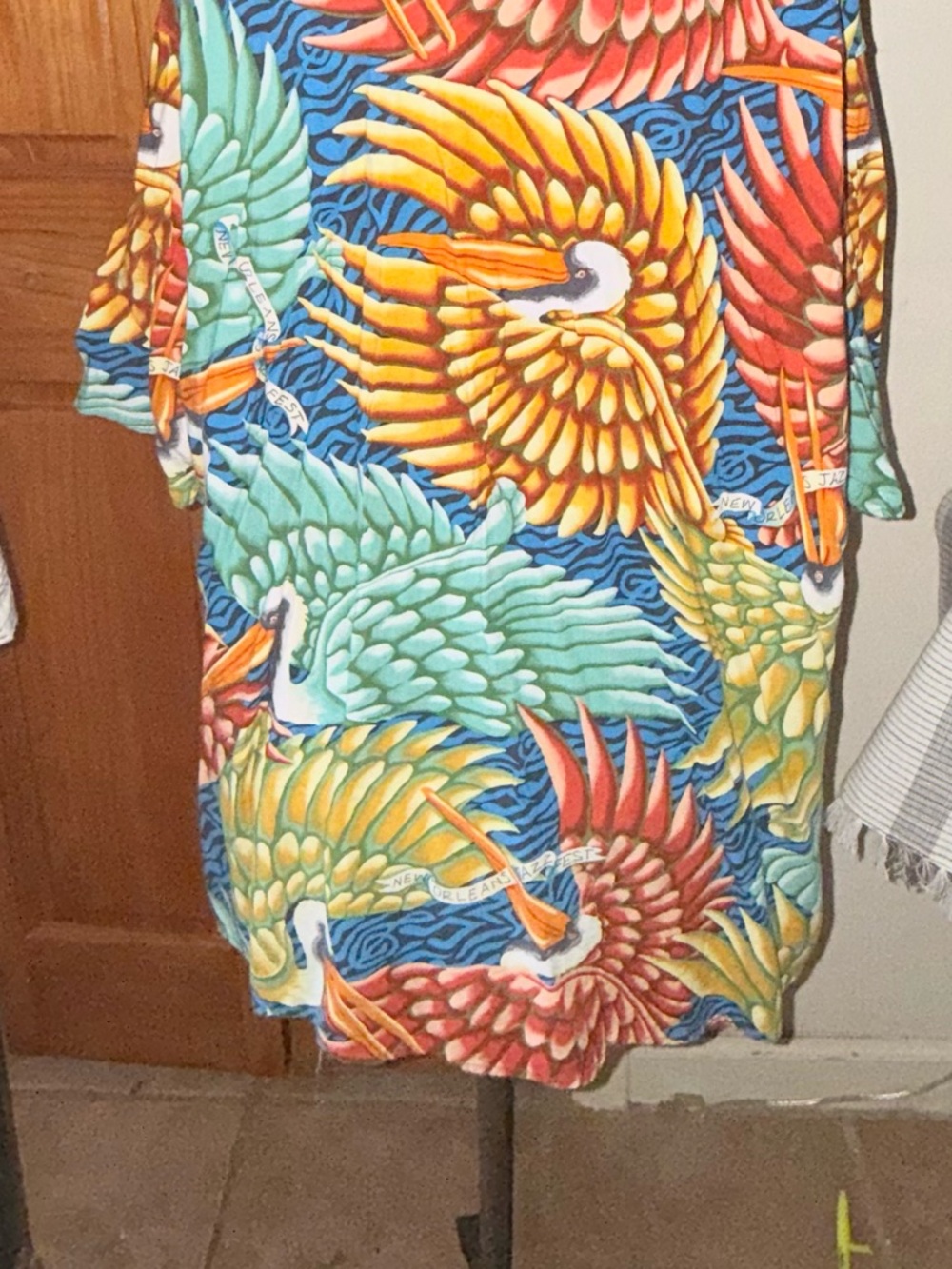 Tropical Pelican Print Casual Button-Down Shirt - Multicolor - Picture 6 of 10